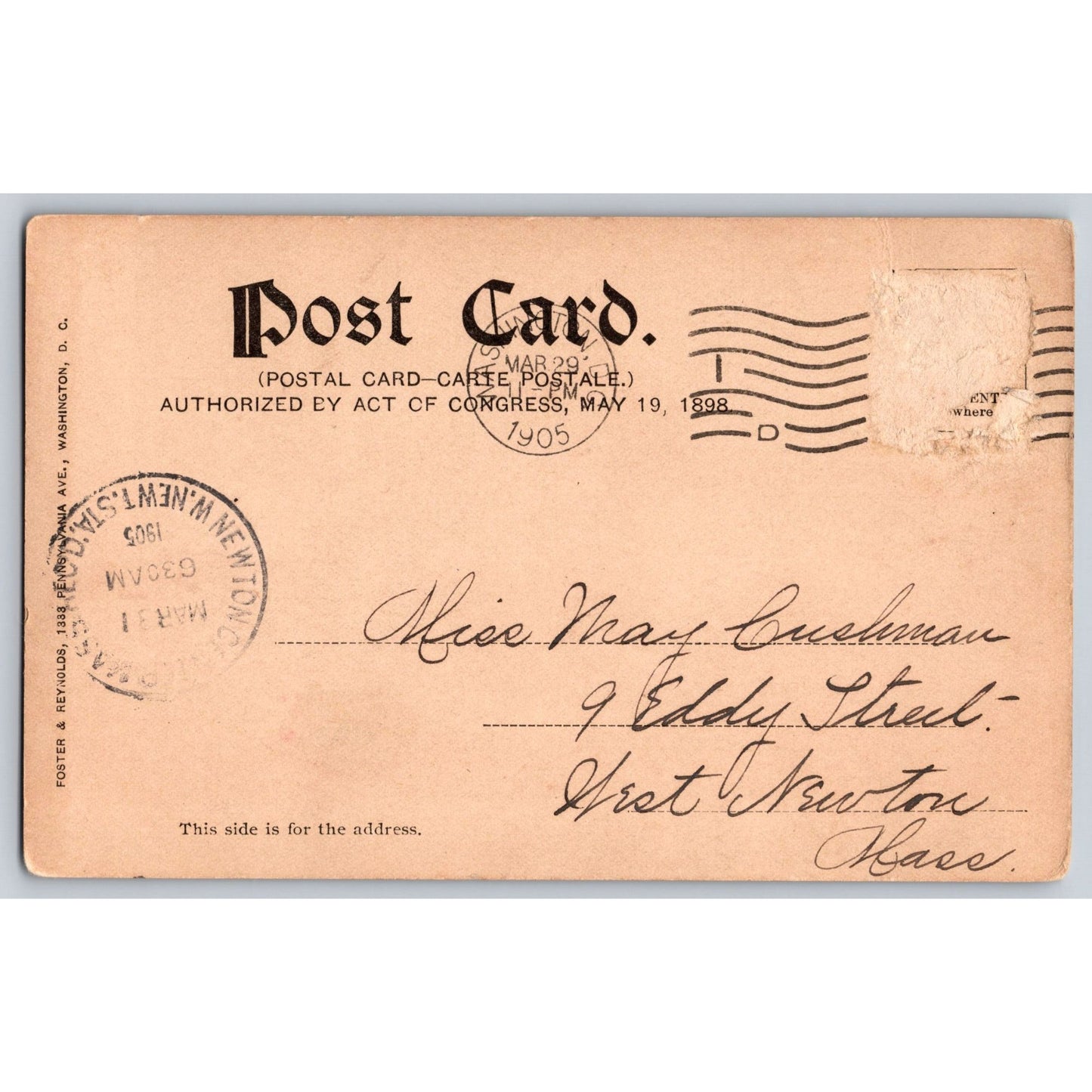 Washington DC Library Of Congress 1905 Undivided Back Postcard Used No Stamp