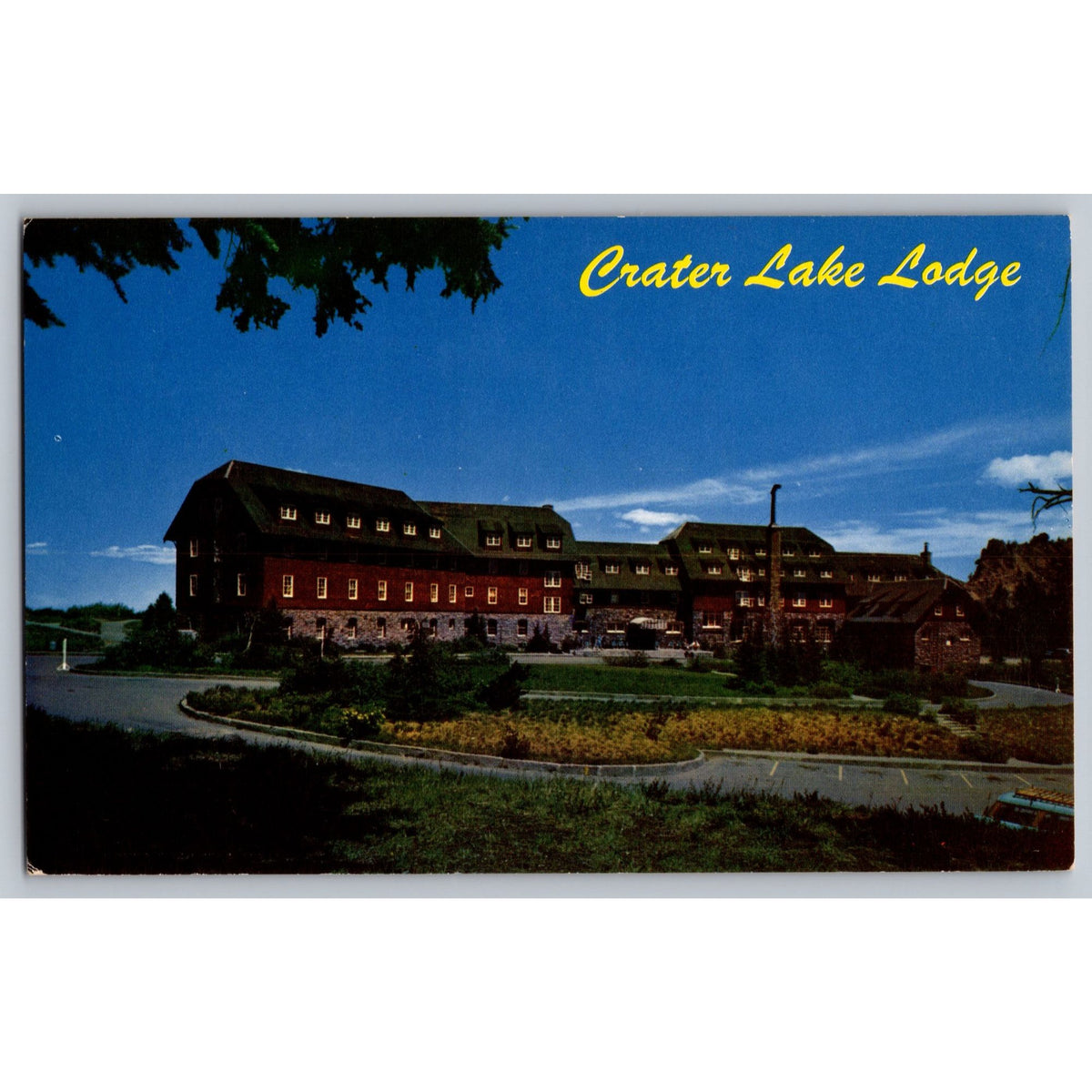 Klamath County OR Oregon Crater Lake Lodge Chrome Postcard Unused Mike Roberts