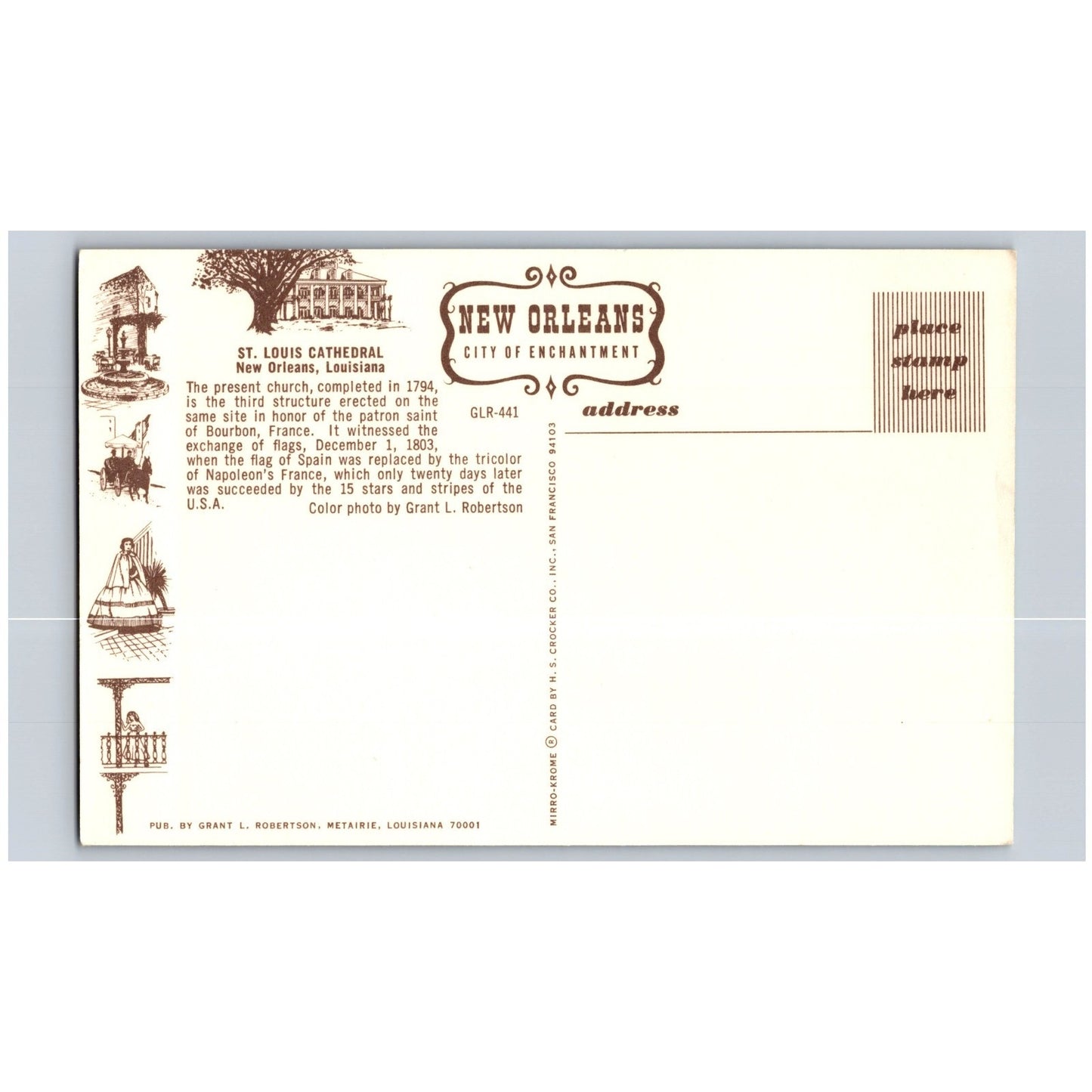 New Orleans LA Louisiana St Louis Cathedral Unused Postcard Chrome