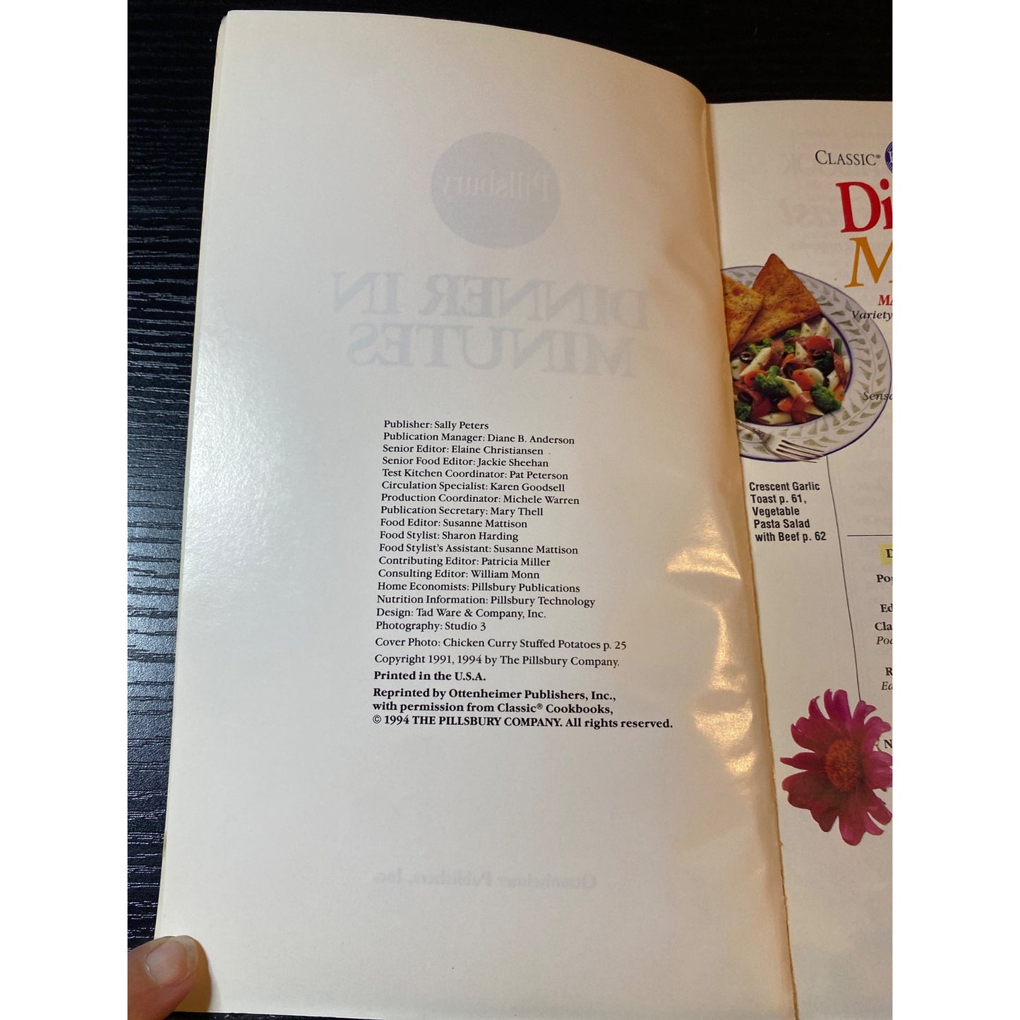 Pillsbury Dinner In Minutes Cookbook Booklet Recipes 1994 Home Cooking Library