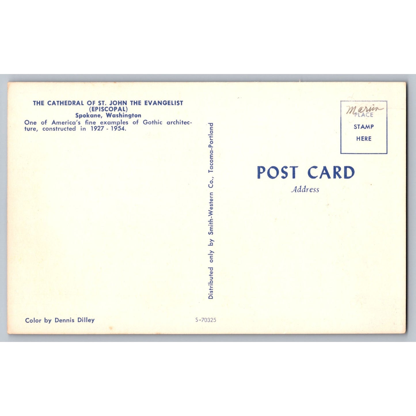 Spokane WA Washington The Cathedral Of St John The Evangelist Church Postcard