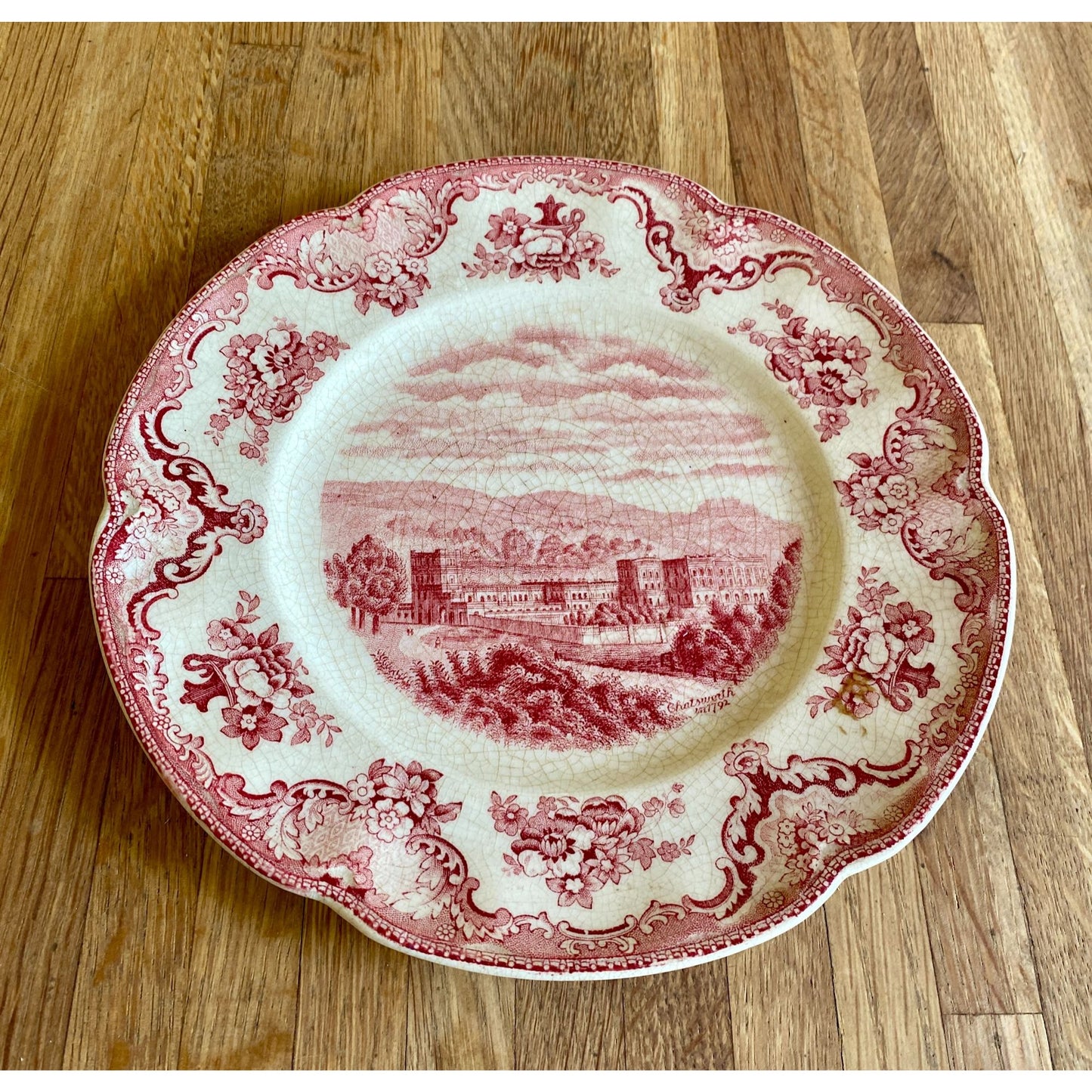 Johnson Bros Old Britain Castles Red Transferware Plate 10" Made In England