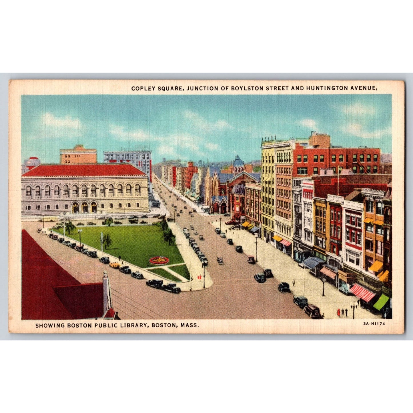 Boston MA Massachusetts Copley Square Public Library Boylston Postcard