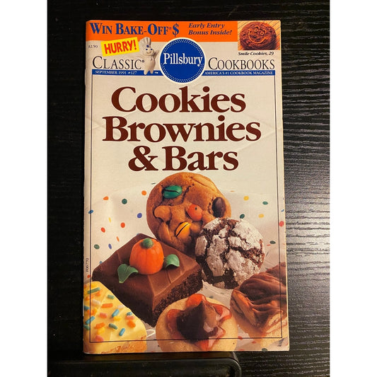 Classic Pillsbury Booklet Cookbook September 1991 #127 Cookies Brownies Bars