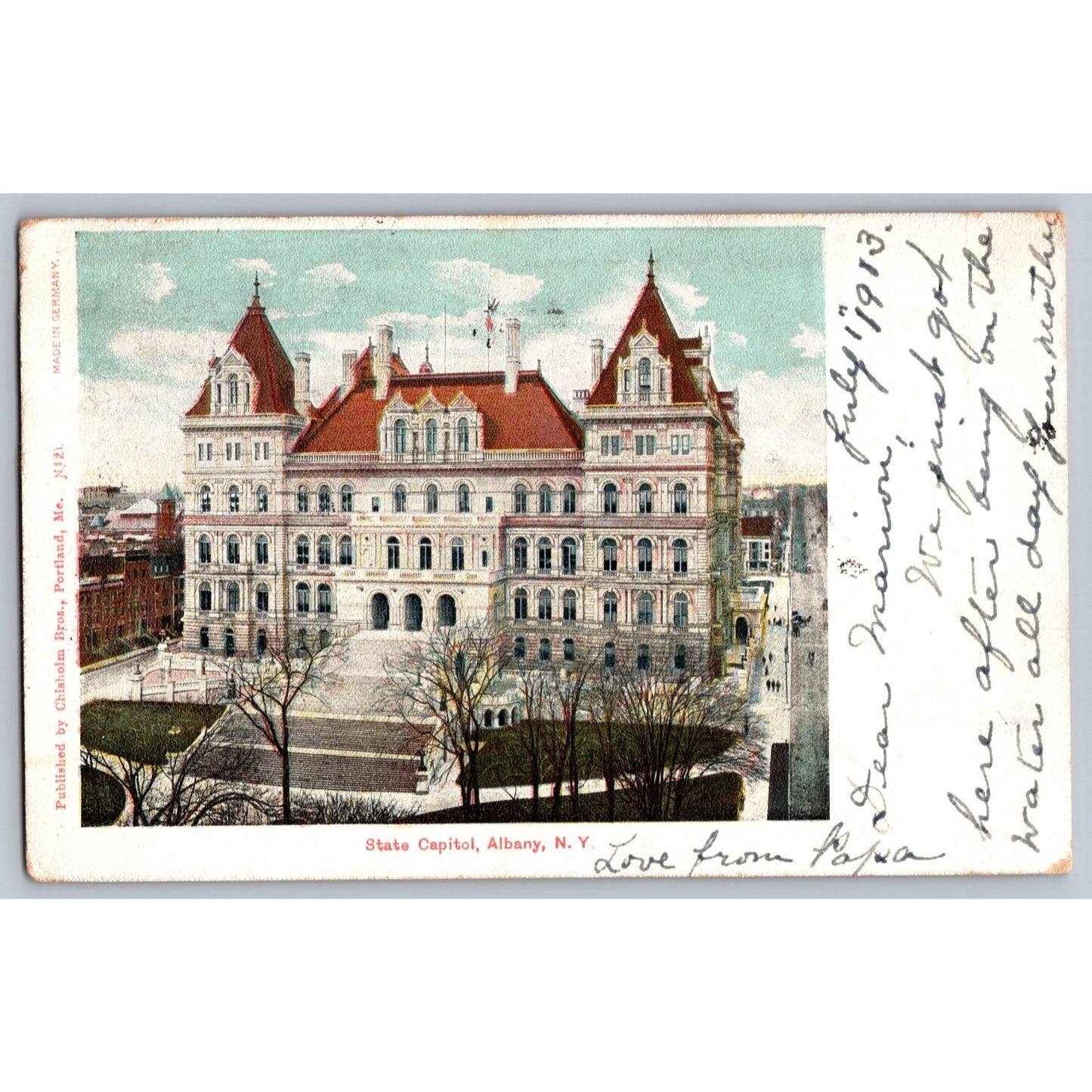 Albany NY New York State Capitol 1903 Undivided Back Postcard Used Germany