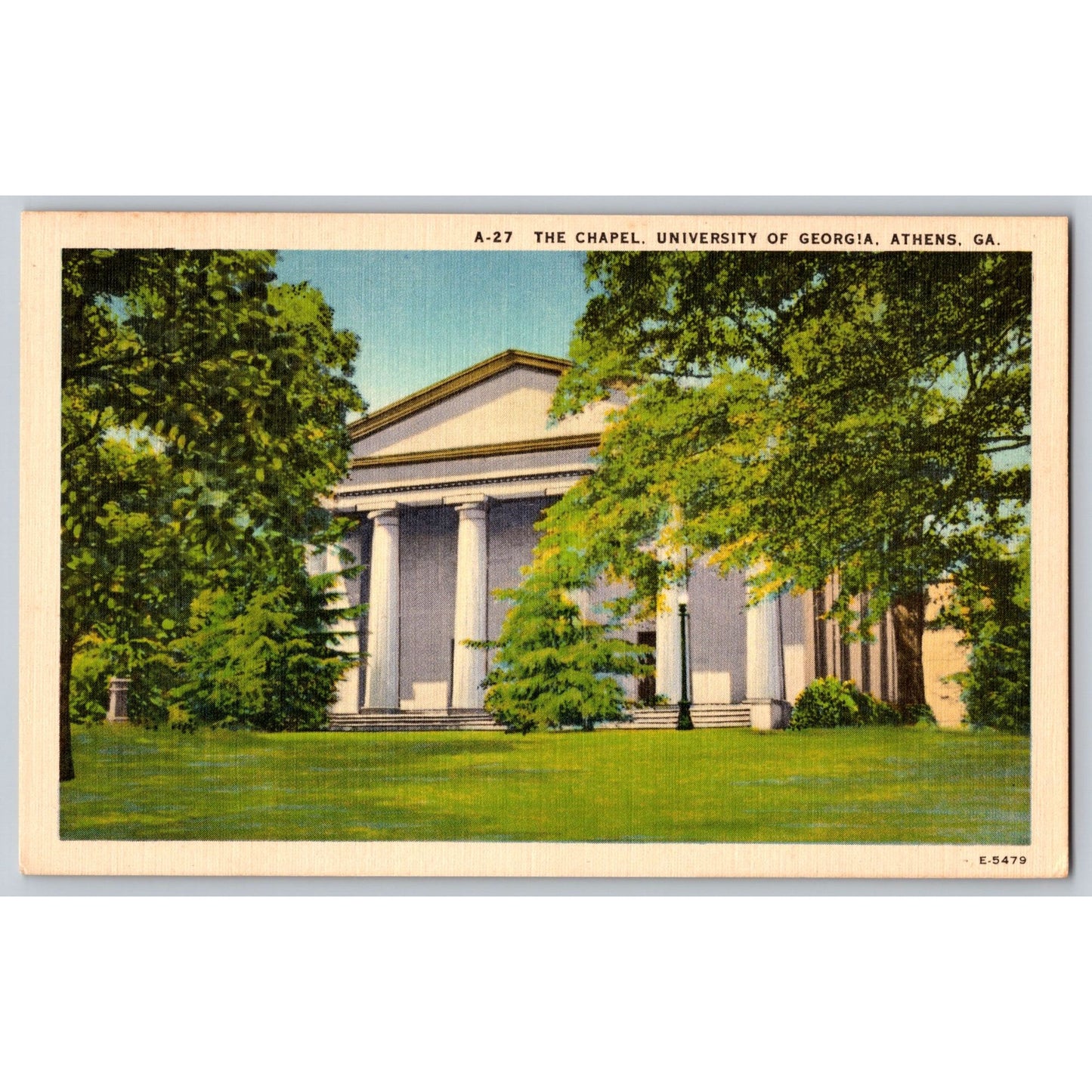 Postcard GA Georgia Athens University Of Georgia The Chapel UGA White Border
