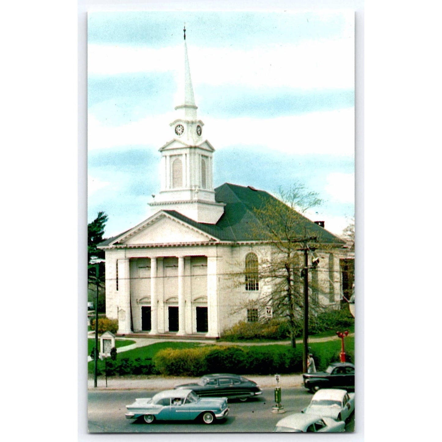 Manchester CT Connecticut Congregational Church Chrome Postcard Unused