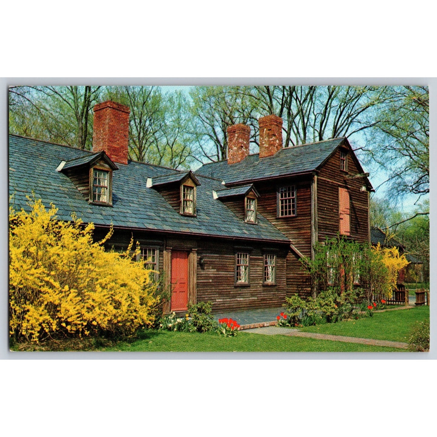 Deerfield MA Massachusetts Old Deerfield Chrome Postcard Unused