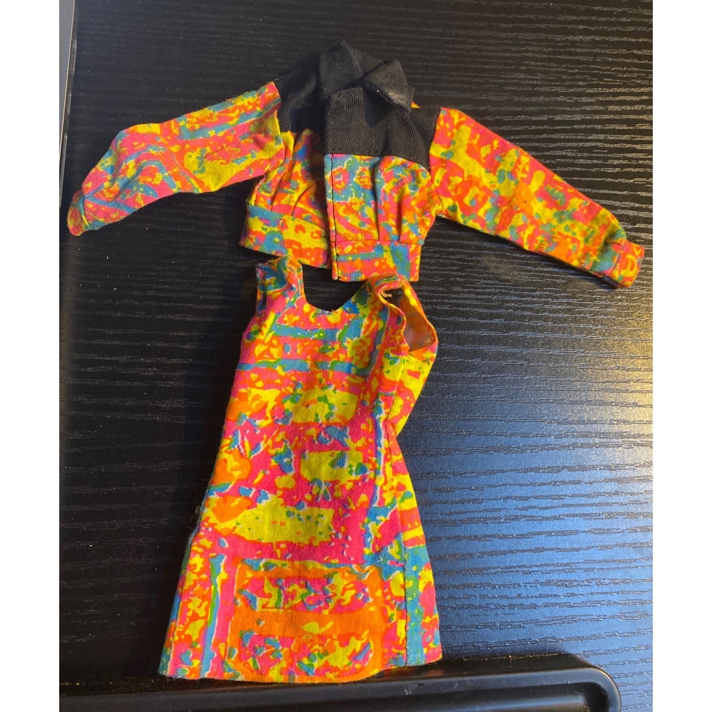 Barbie Fashion Doll Modern Dress & Jacket Set 1990s Multicolor Psychedelic