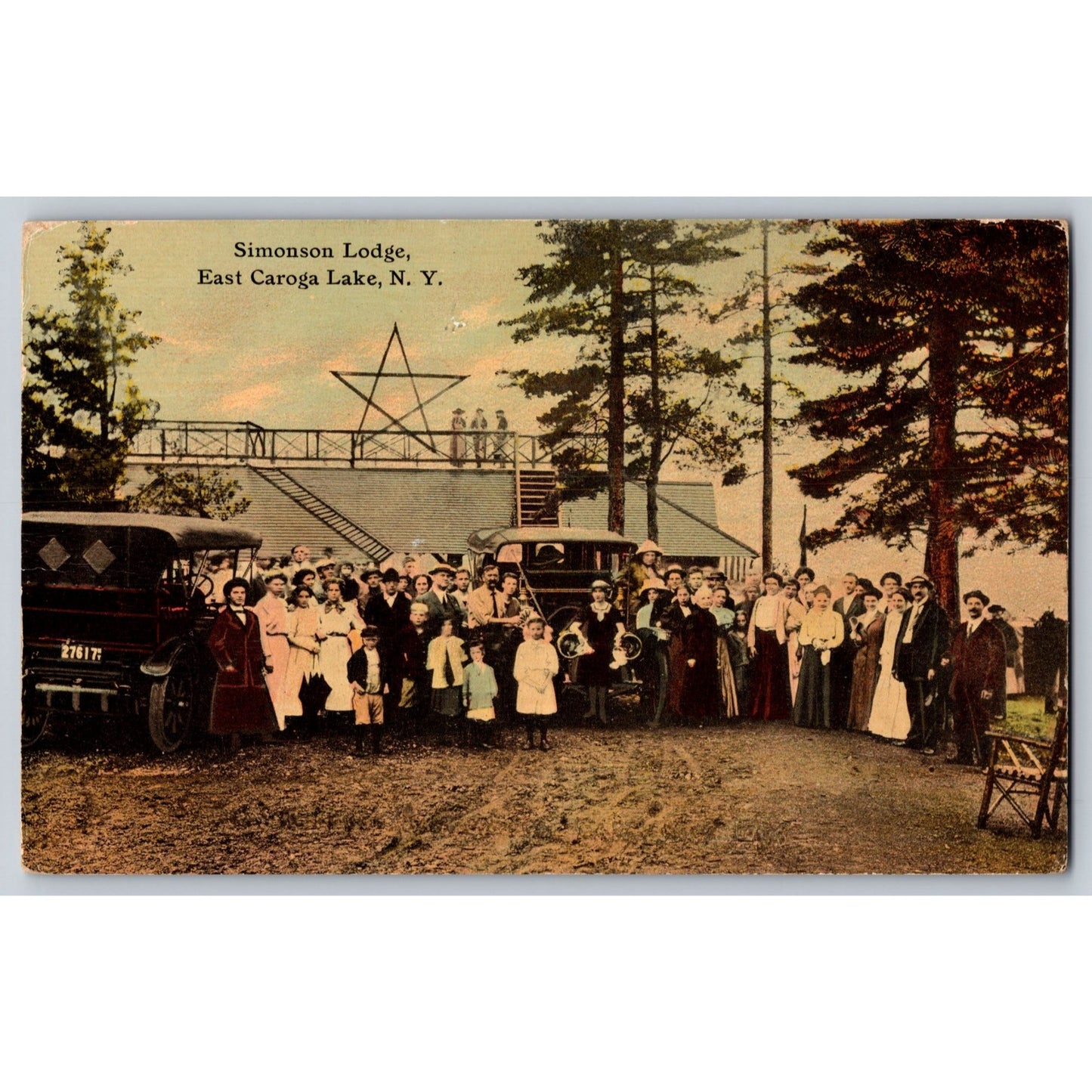 East Caroga Lake NY New York Simonson Lodge Divided Back Postcard Used