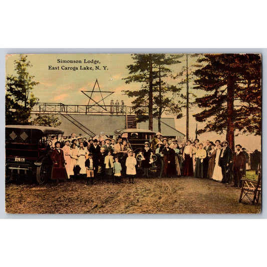 East Caroga Lake NY New York Simonson Lodge Divided Back Postcard Used