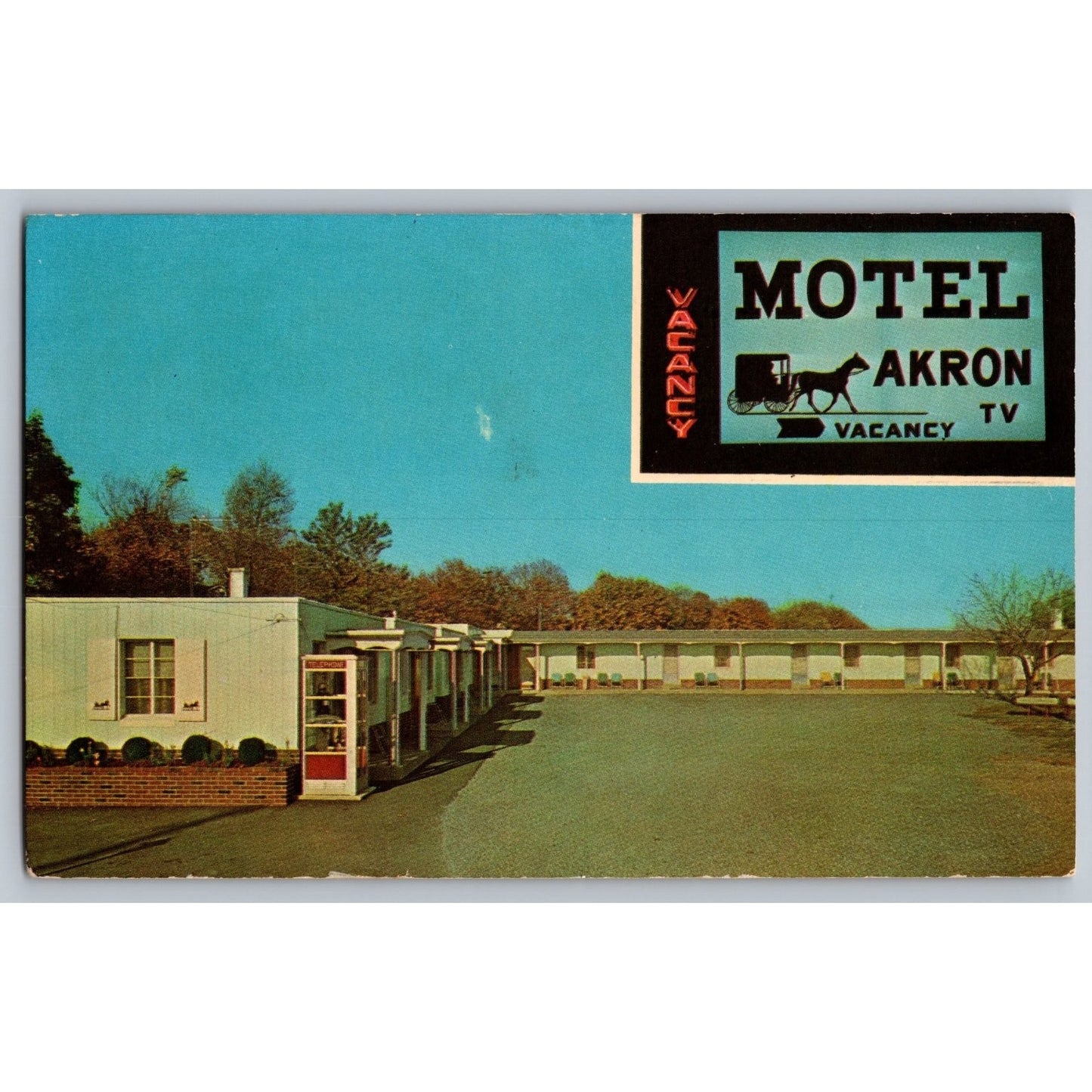 Akron PA Pennsylvania Motel Akron Chrome Postcard US Route 222 Dexter Press