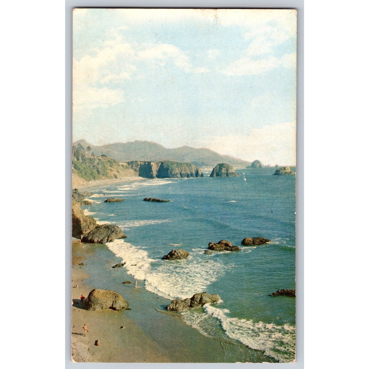 Cannon Beach OR Oregon Ecola State Park Looking South Coast Postcard F D Silkey