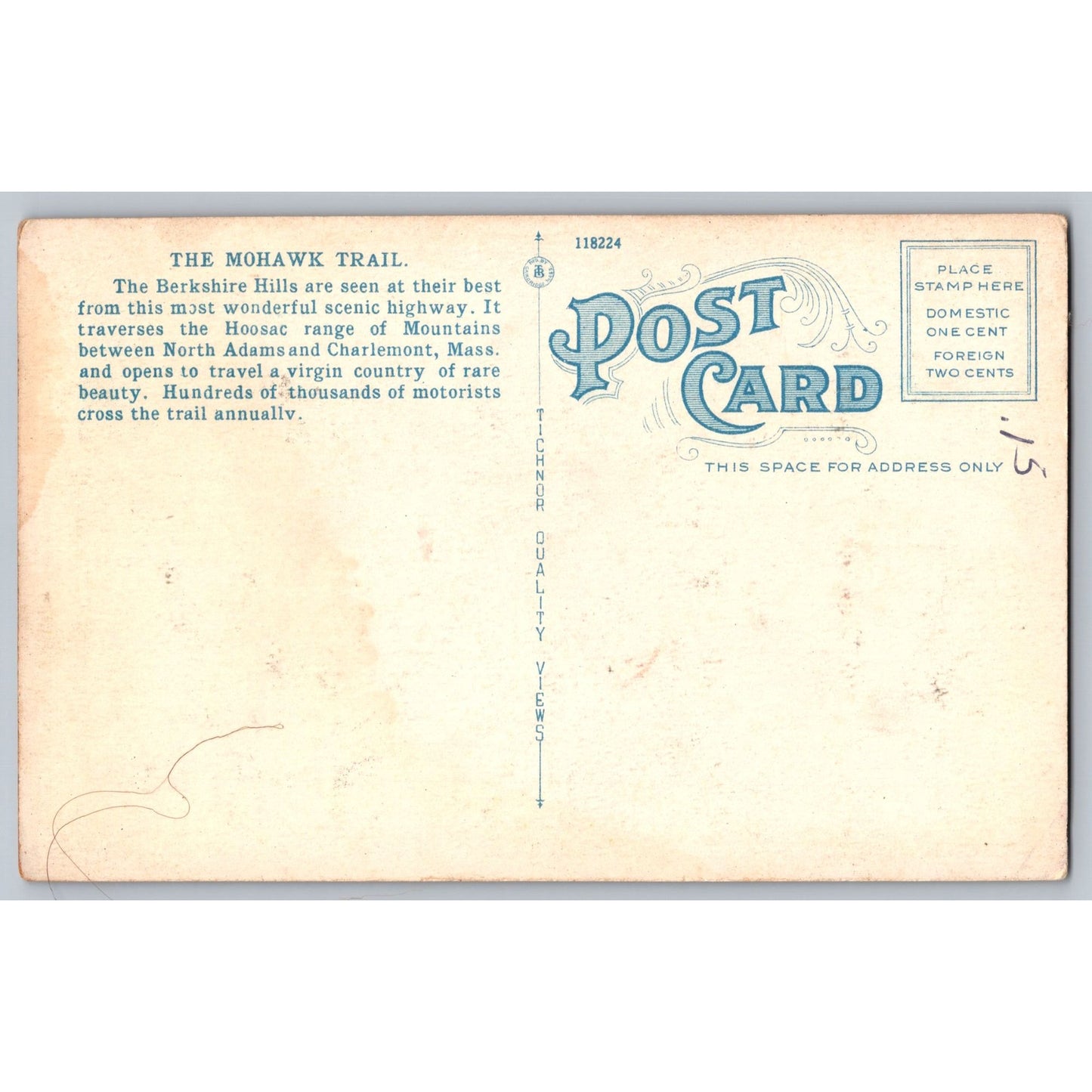 North Adams MA Massachusetts Western Summit Mohawk Trail The Berkshires Postcard