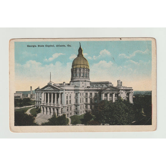 Postcard GA Georgia Atlanta State Capitol White Border Unused