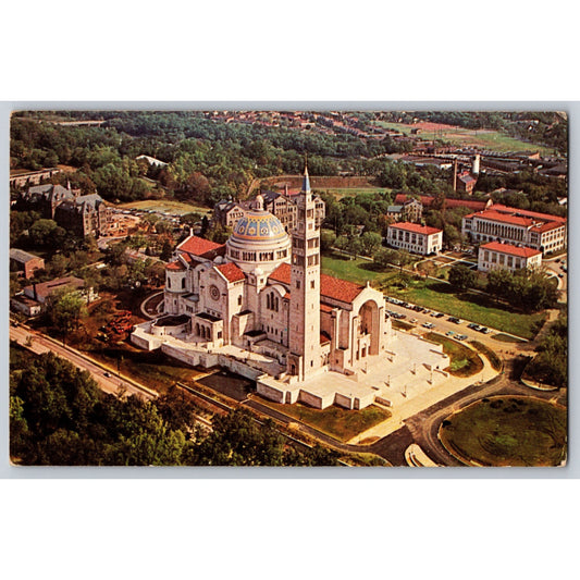 Postcard DC Washington National Shrine Of The Immaculate Conception Aerial View