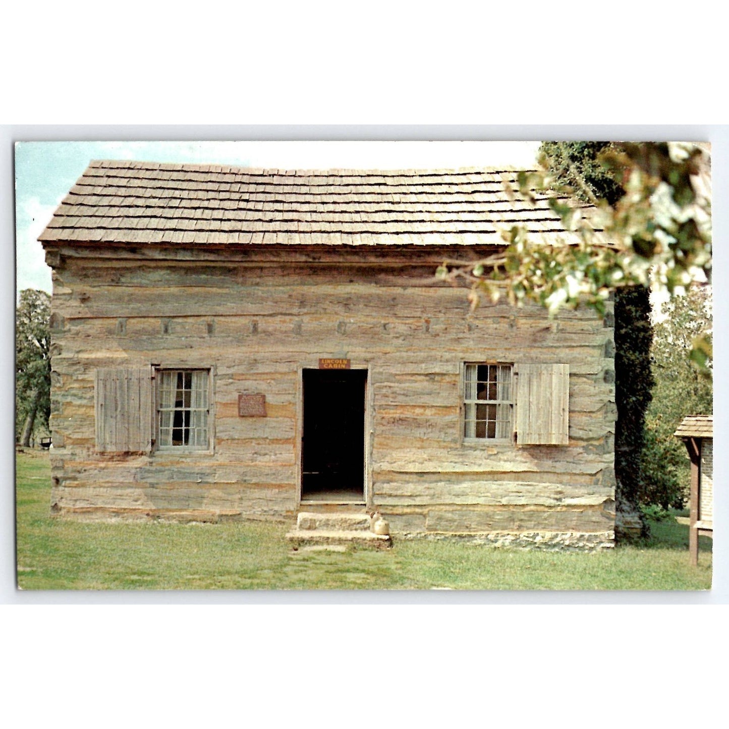 Springfield KY Kentucky Lincoln's Cabin Chrome Postcard Unused Post Card Co
