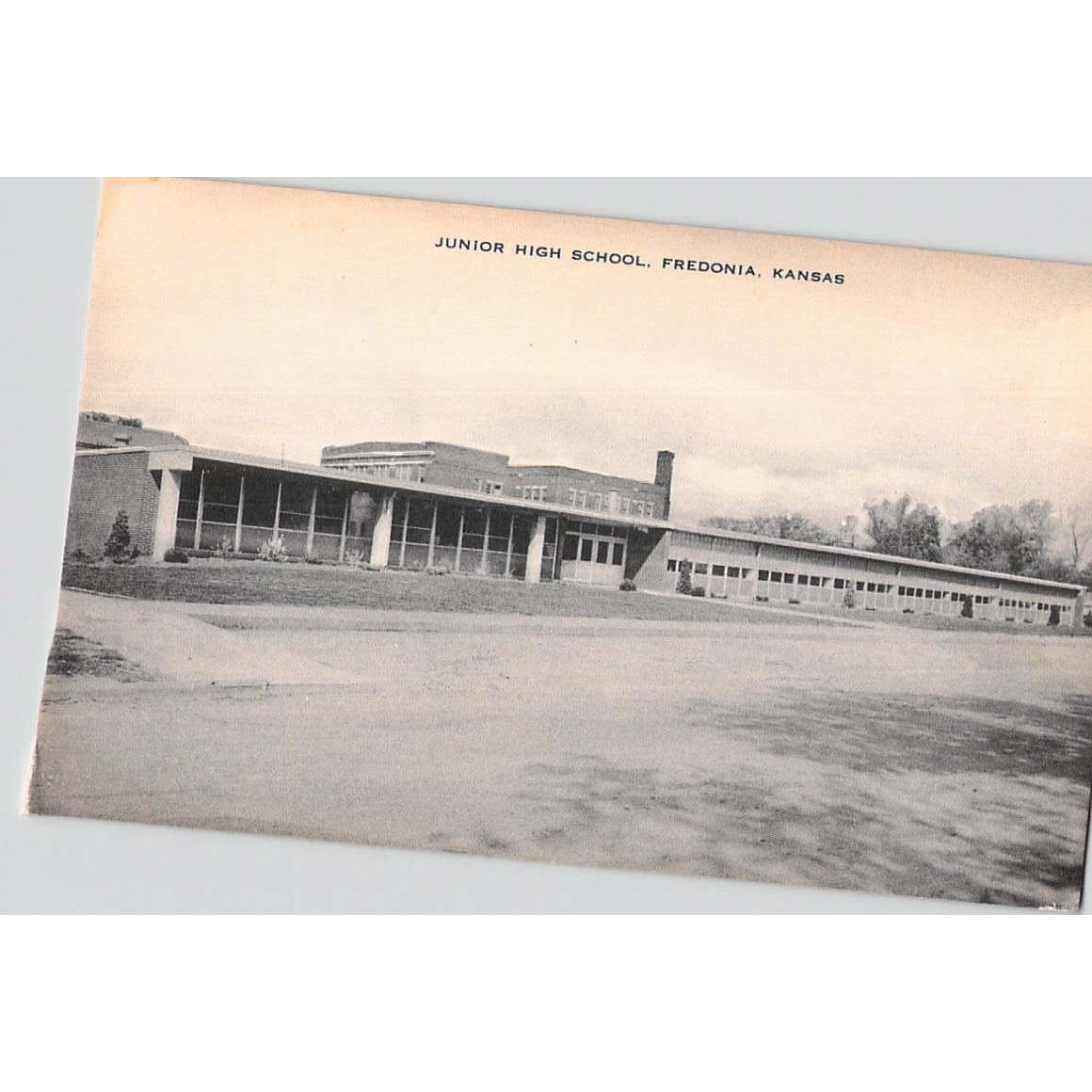 Fredonia KS Kansas Junior High School Divided Back Postcard Unused