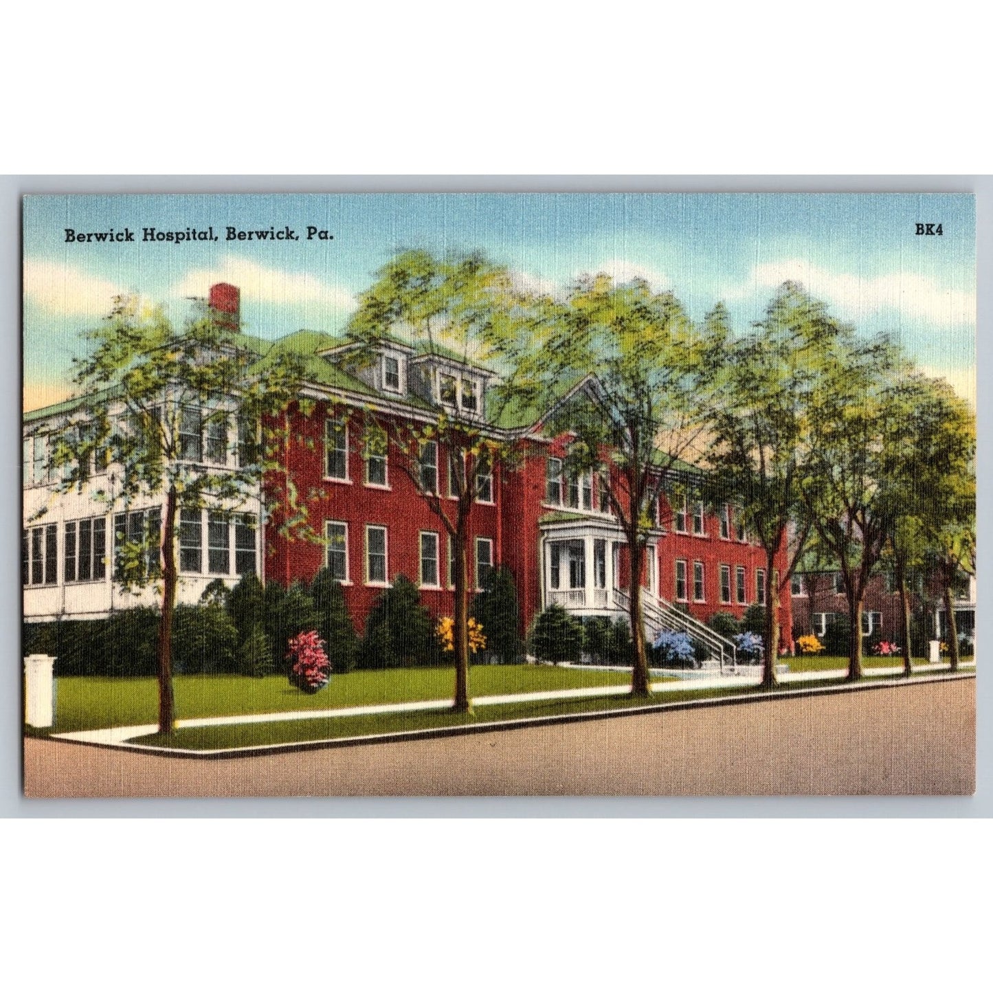 Berwick PA Pennsylvania Berwick Hospital Linen Postcard Unused