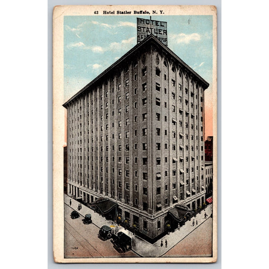 Buffalo NY New York Hotel Statler Early 1900s White Border Postcard Unused