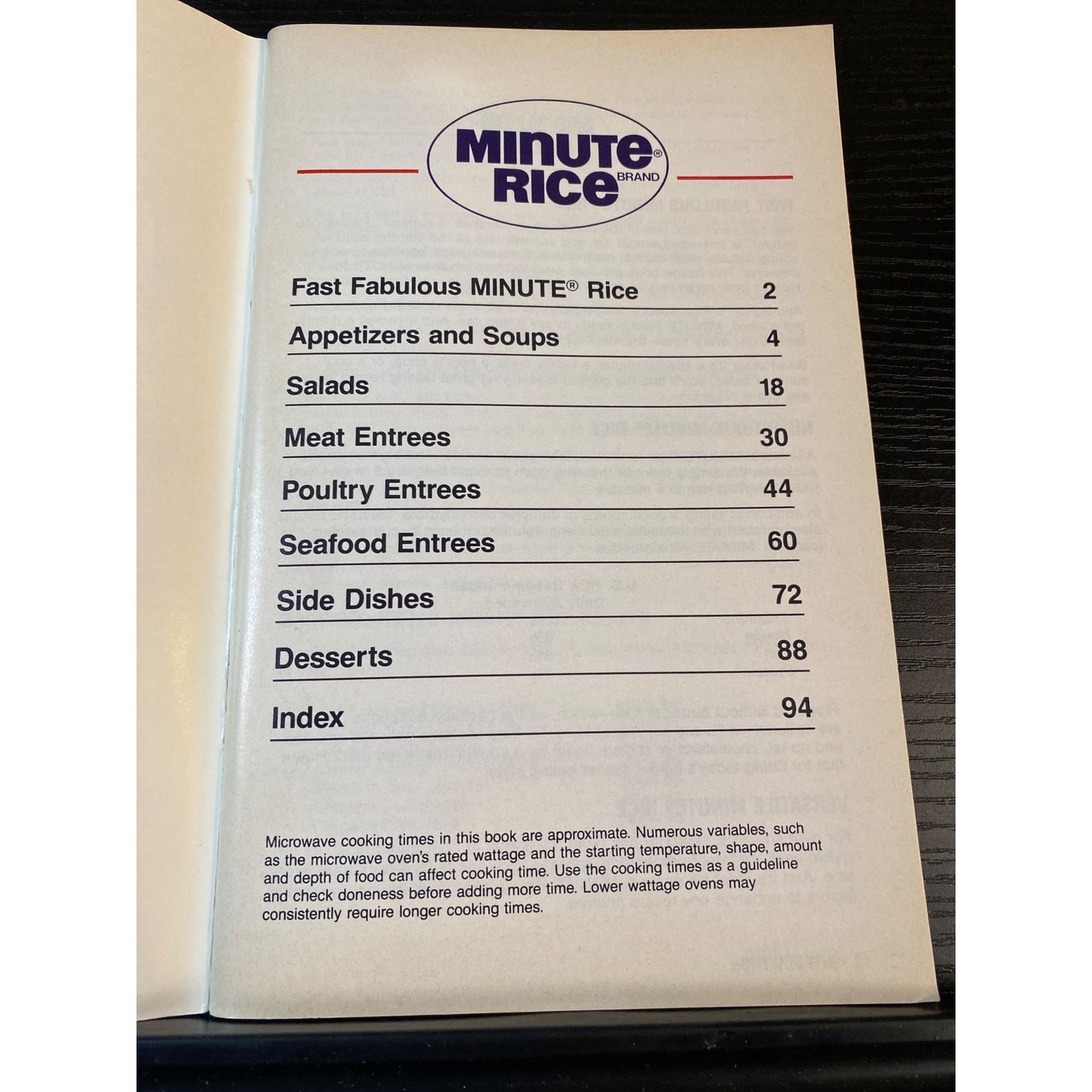 Favorite Recipes Minute Rice Fast Fabulous Meals Recipe Book 1989 Cookbook Booklet