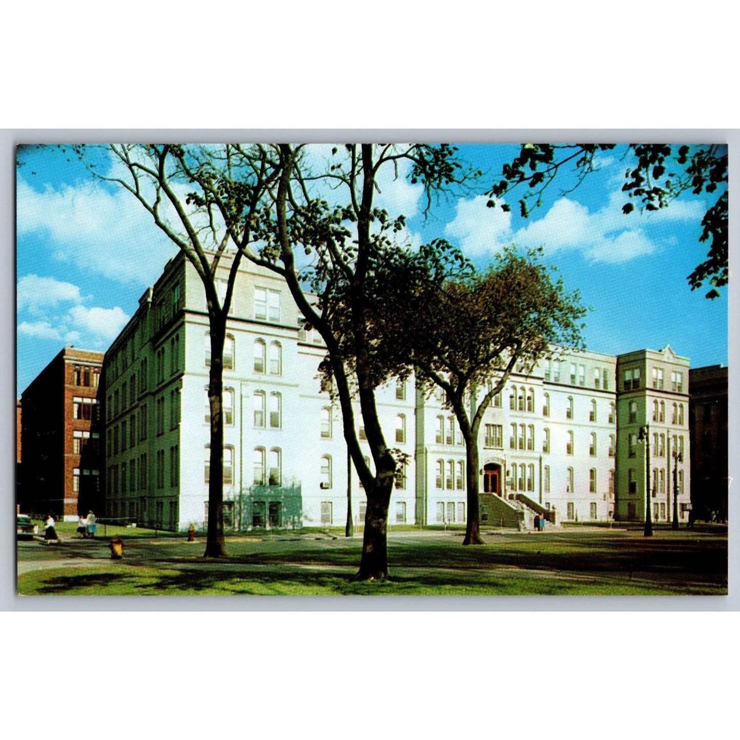 Detroit MI Michigan Wayne State University Memorial Hospital Chrome Postcard