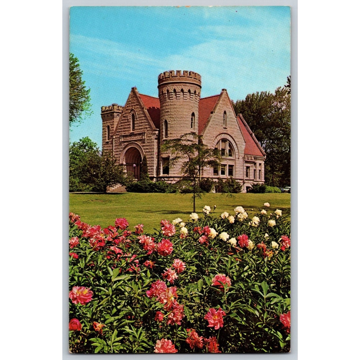 Van Wert OH Ohio Brumback Library Peony Festival Chrome Postcard Unused