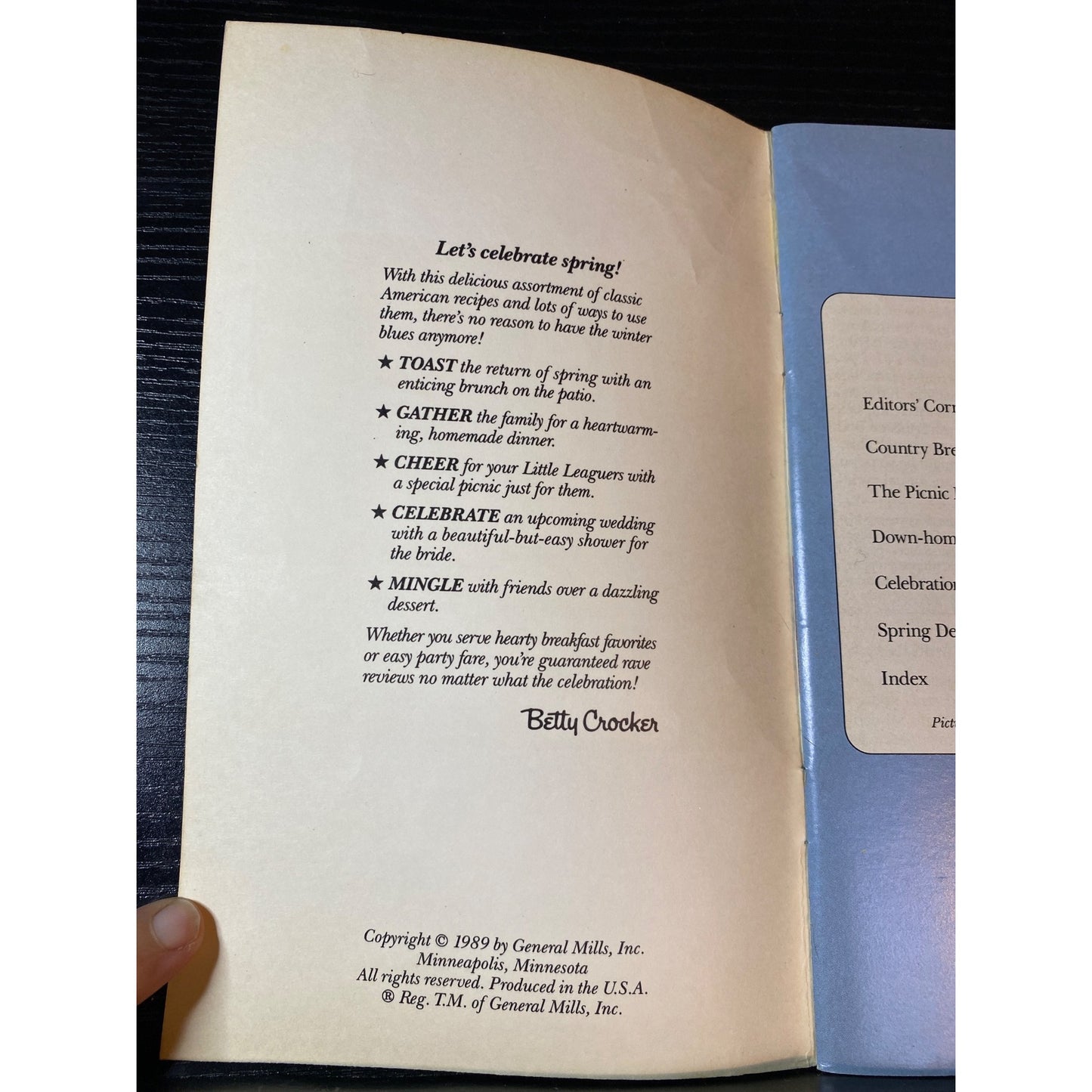 Betty Crocker Celebrate American Cooking Cookbook 1989 Softcover