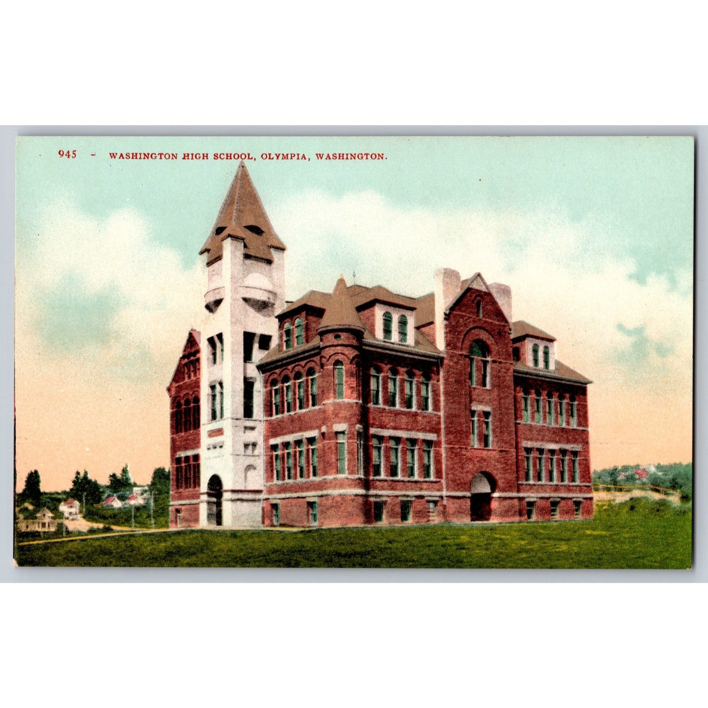 Olympia WA Washington High School Divided Back Postcard Unused Edward H Mitchell