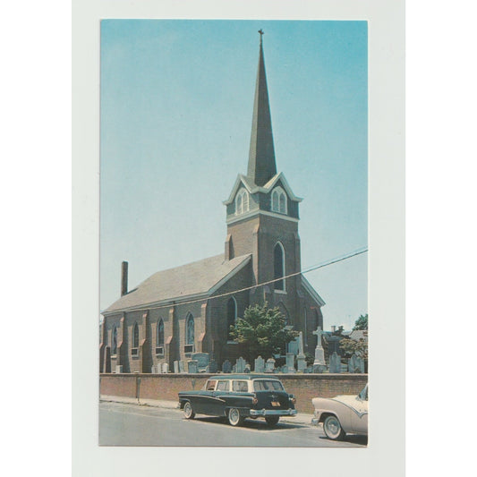 Lewes DE Delaware Old St. Peters Episcopal Church Chrome Postcard 1950s Unused