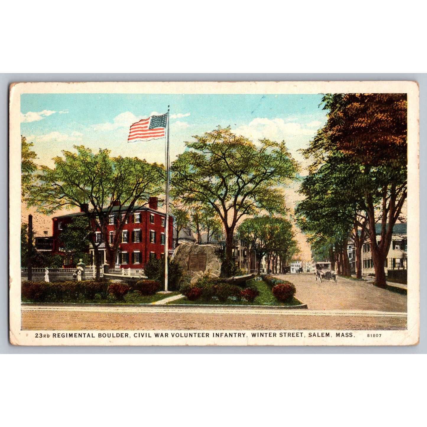 Salem MA Massachusetts 23rd Regimental Civil War Volunteer Infantry Postcard