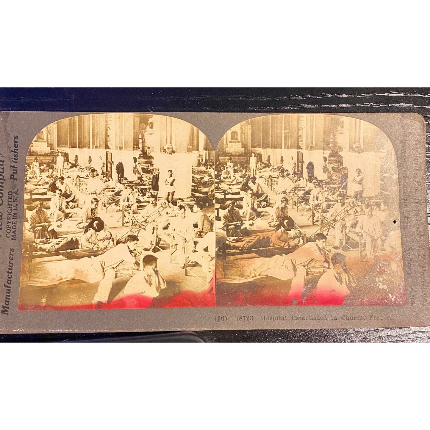 Hospital Established in Church Stereoview Keystone View Company Early 1900s