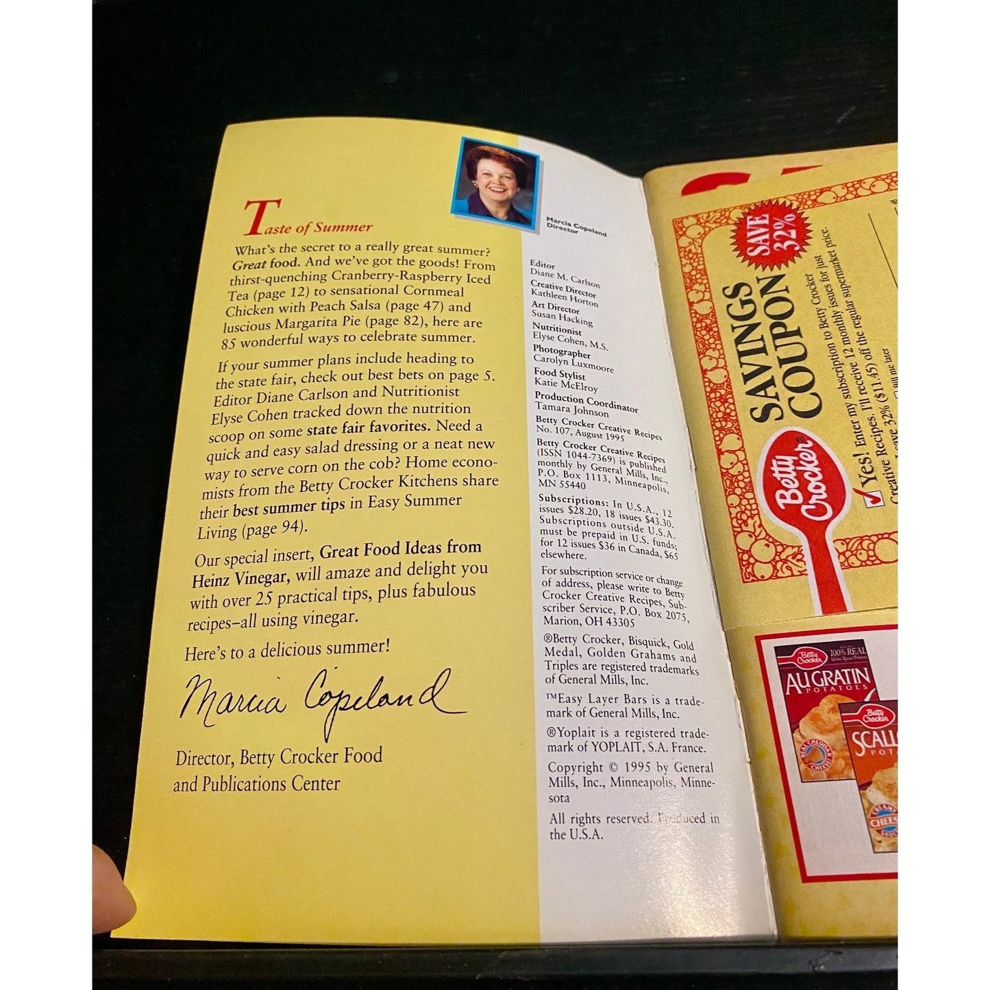 Cookbook Booklet Betty Crocker 1995 Aug Easy Summer Recipes