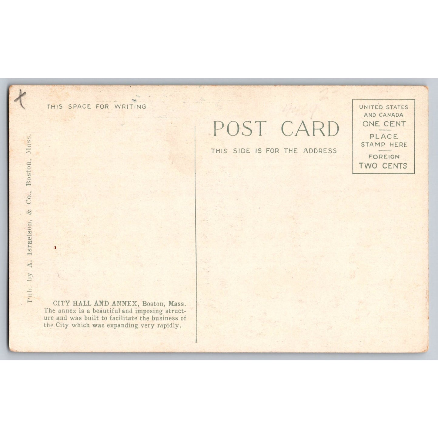 Boston MA Massachusetts City Hall & Annex White Border Postcard A Breslan Co
