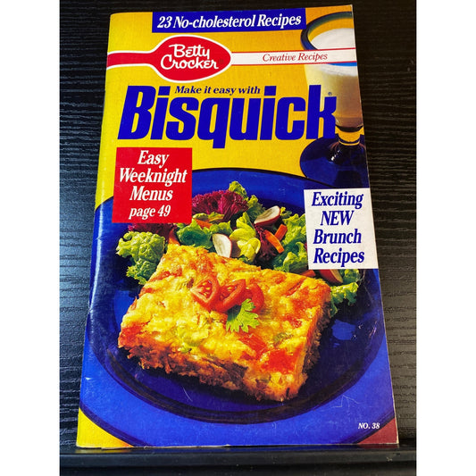 Betty Crocker 1989 Bisquick Recipe Cookbook Booklet No-Cholesterol Meal Ideas