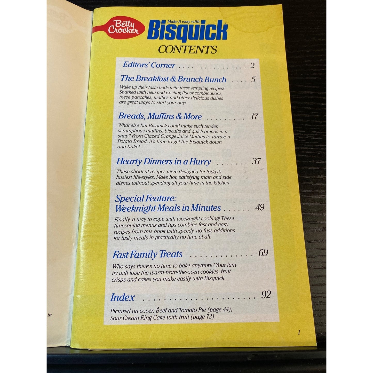 Betty Crocker 1989 Bisquick Recipe Cookbook Booklet No-Cholesterol Meal Ideas