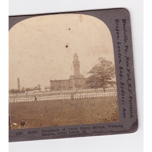Thousands of Uncle Sam's Sailors Stereoview Keystone View Co. 1910s Illinois