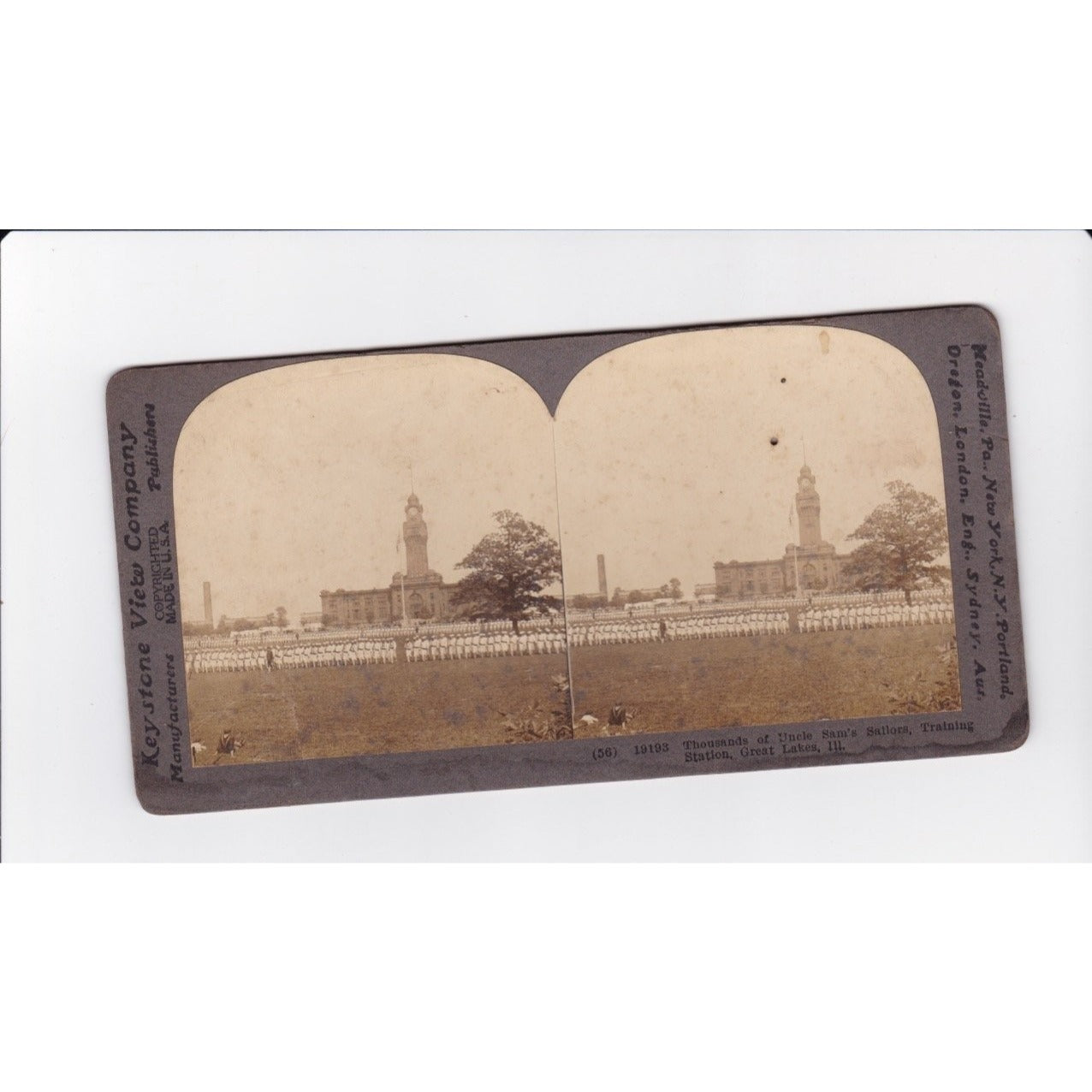 Thousands of Uncle Sam's Sailors Stereoview Keystone View Co. 1910s Illinois