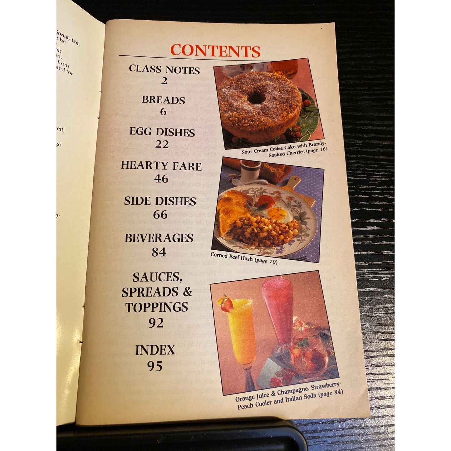 Cookbook Booklet Cooking Class Breakfast & Brunch Recipe Book 1995