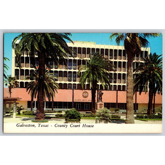 Galveston TX Texas Galvestion County Courthouse Chrome Postcard Unused