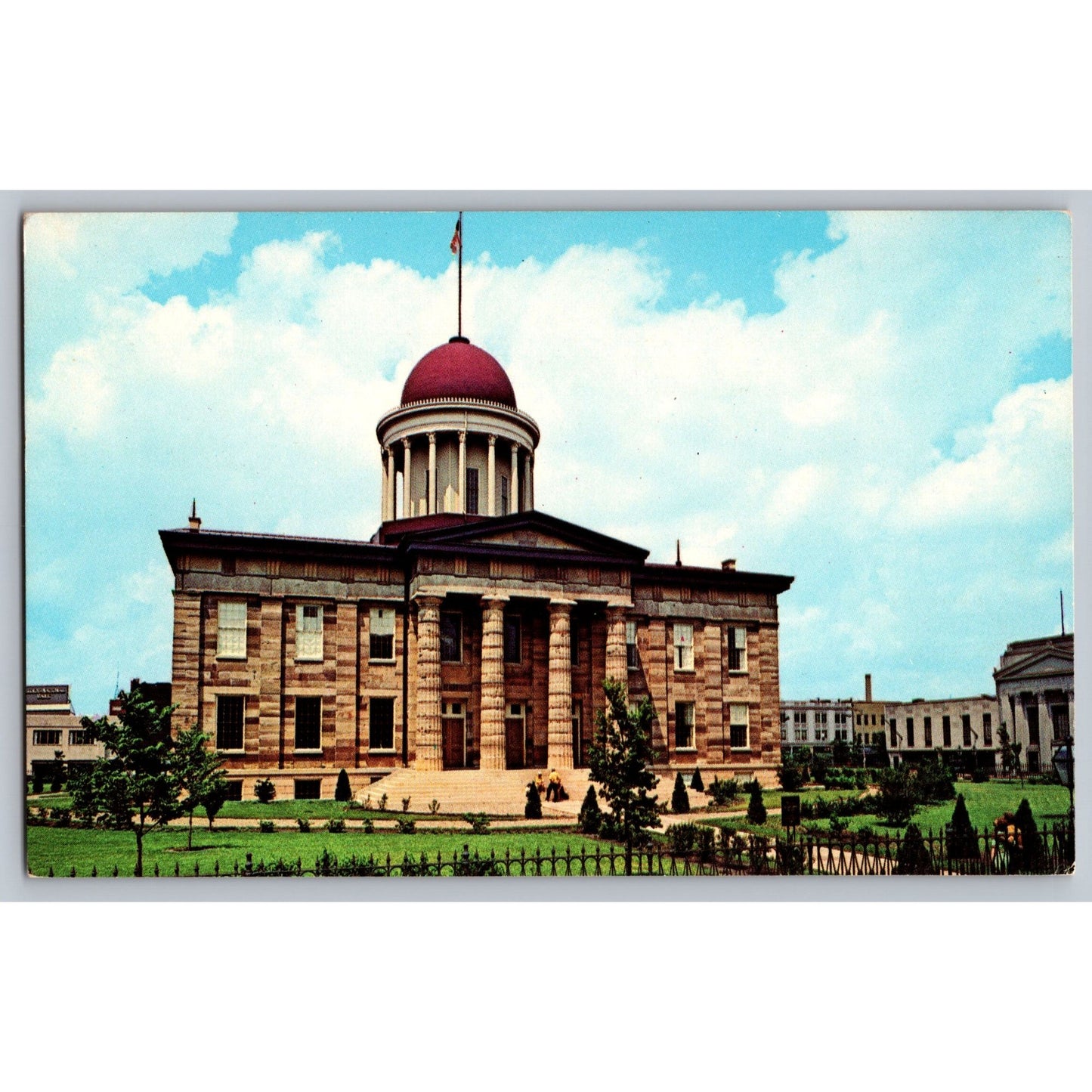Springfield IL Illinois Old State Capitol Building Chrome Postcard Unused