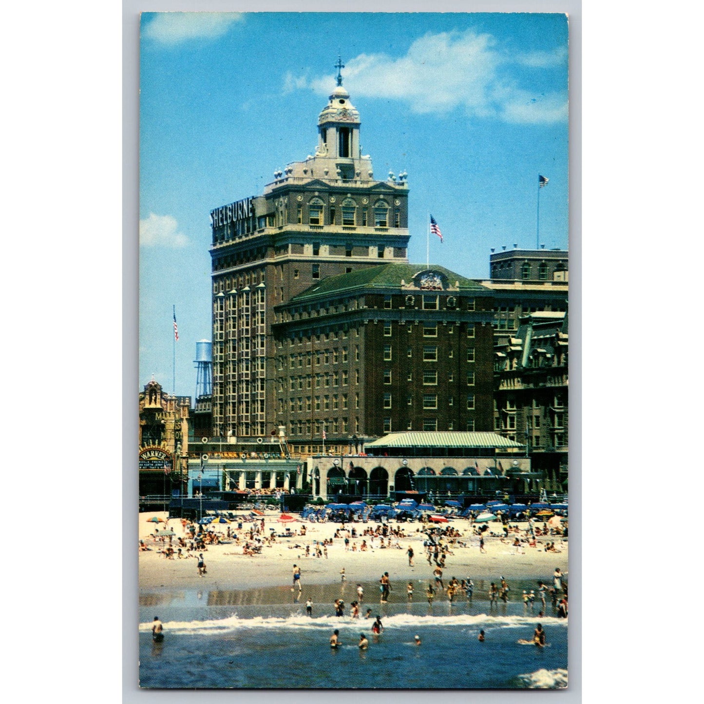 Atlantic City NJ New Jersey Shelburne Hotel Beach View Chrome Postcard Unused