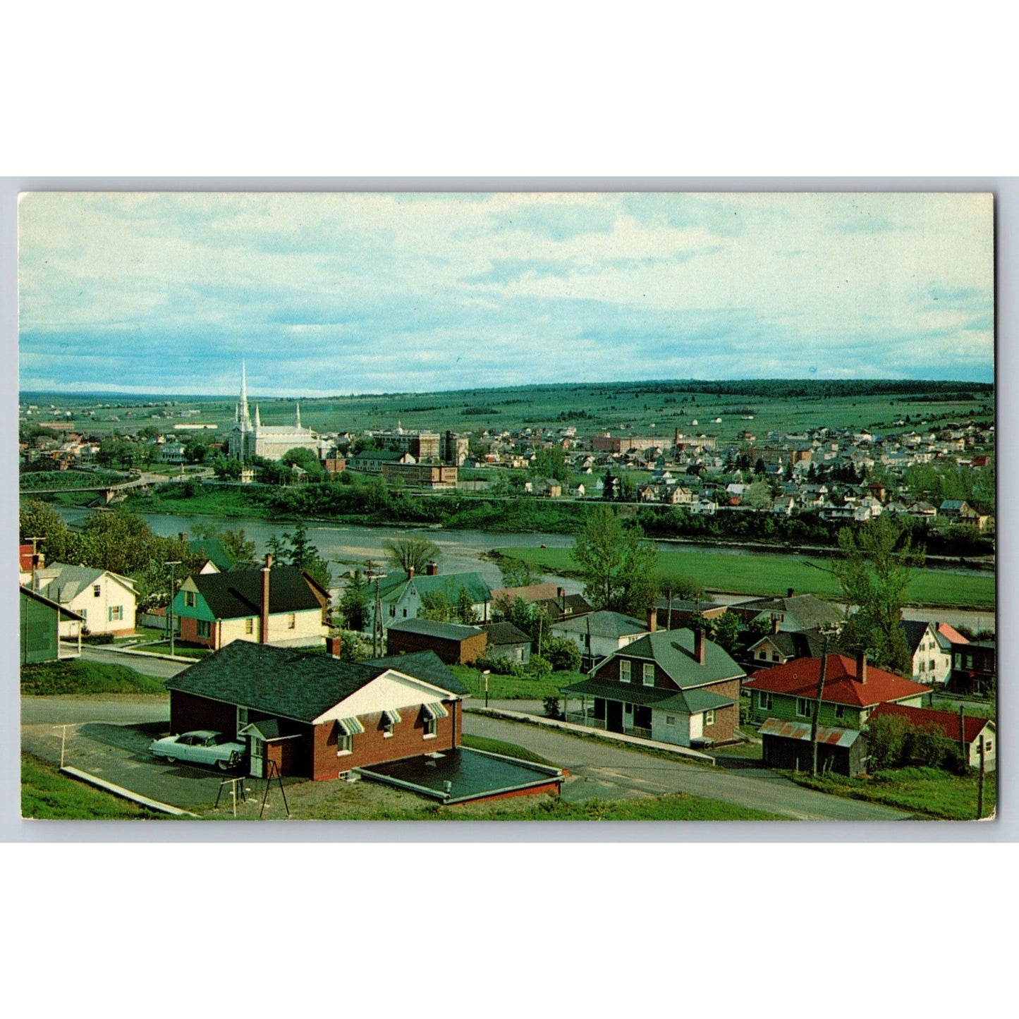 Beauce Quebec Canada St Georges Ouest Panoramic View 1959 Chrome Postcard Unused