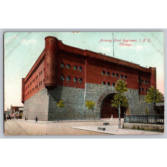 Chicago IL Illinois Armory First Regiment I N G Divided Back Postcard Germany