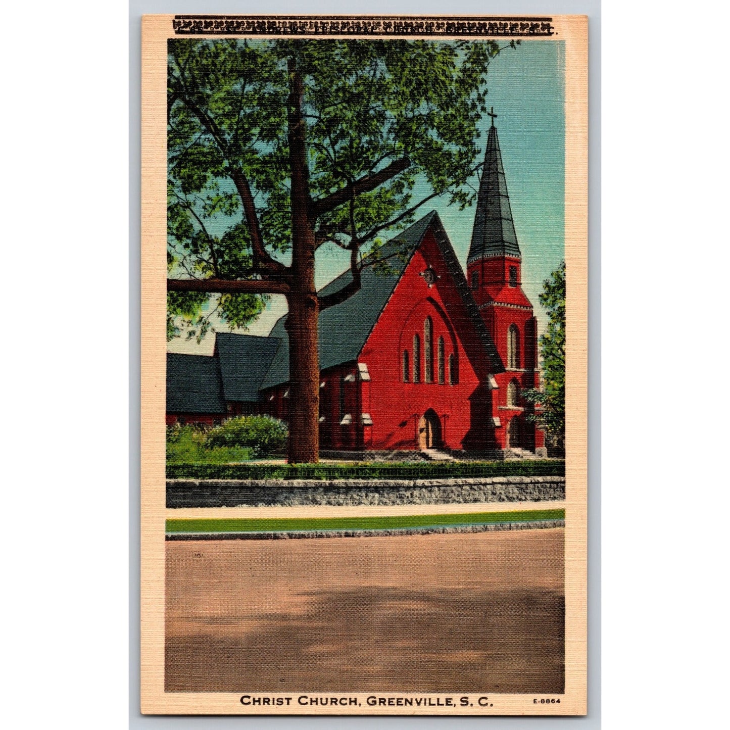 Greenville SC South Carolina Christ Church White Border Postcard Unused
