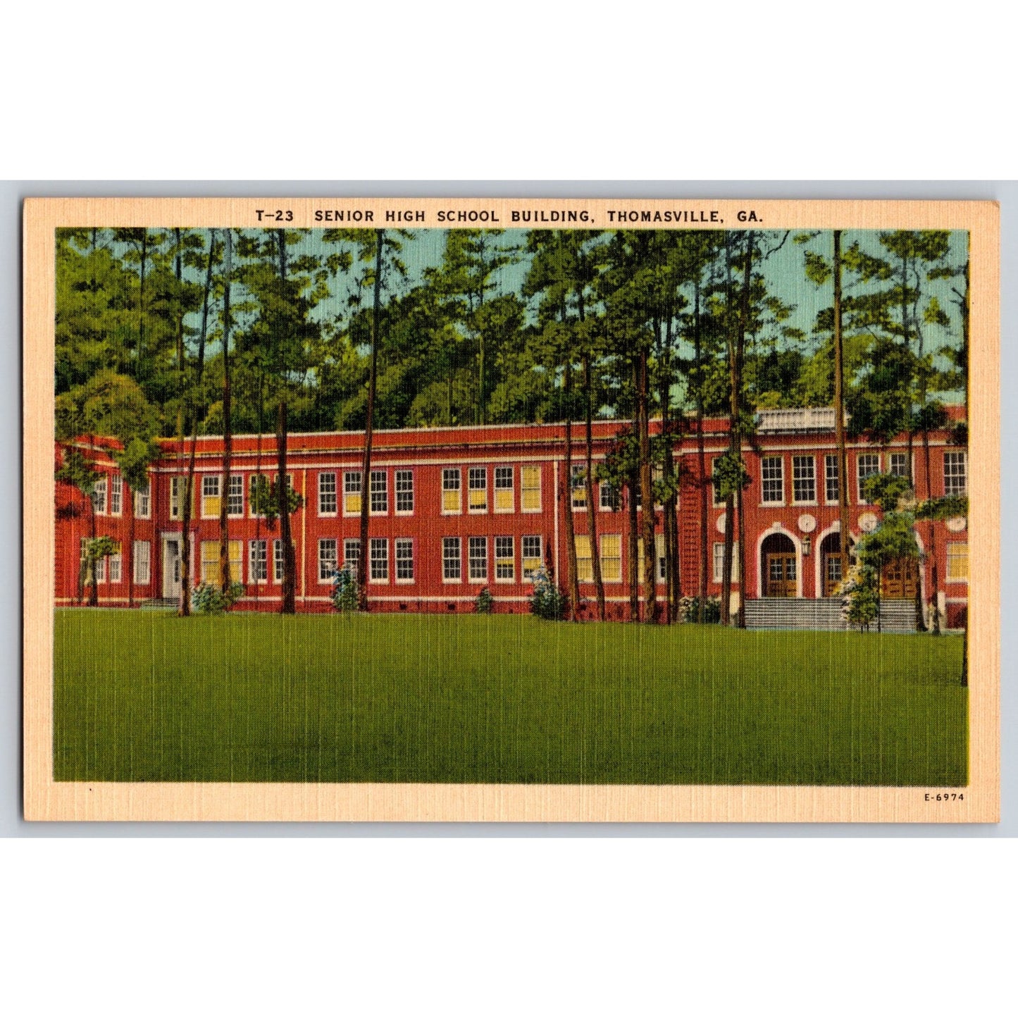 Thomasville GA Georgia Senior High School White Border Postcard Unused