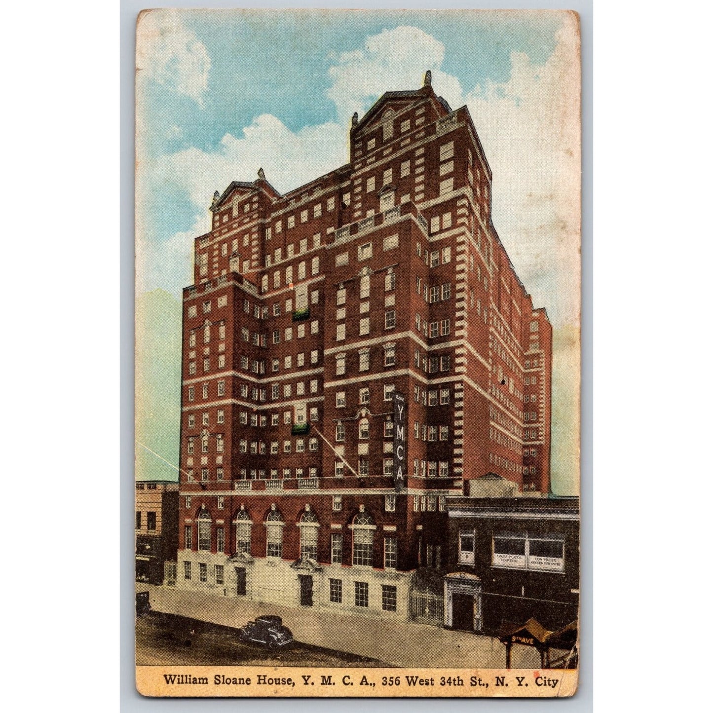 New York City NY William Sloane House YMCA 1930s Divided Back Postcard Unused