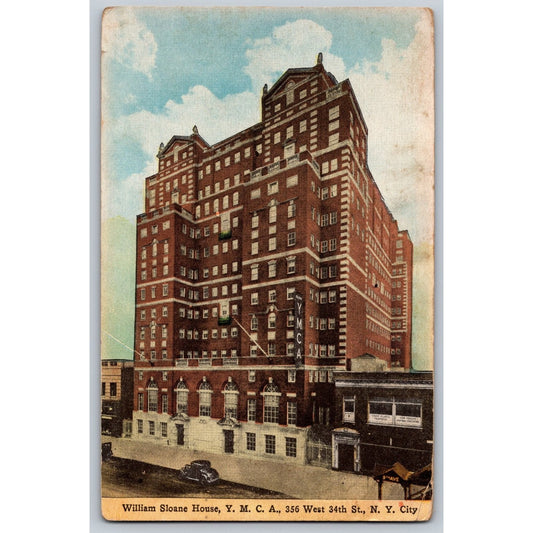 New York City NY William Sloane House YMCA 1930s Divided Back Postcard Unused