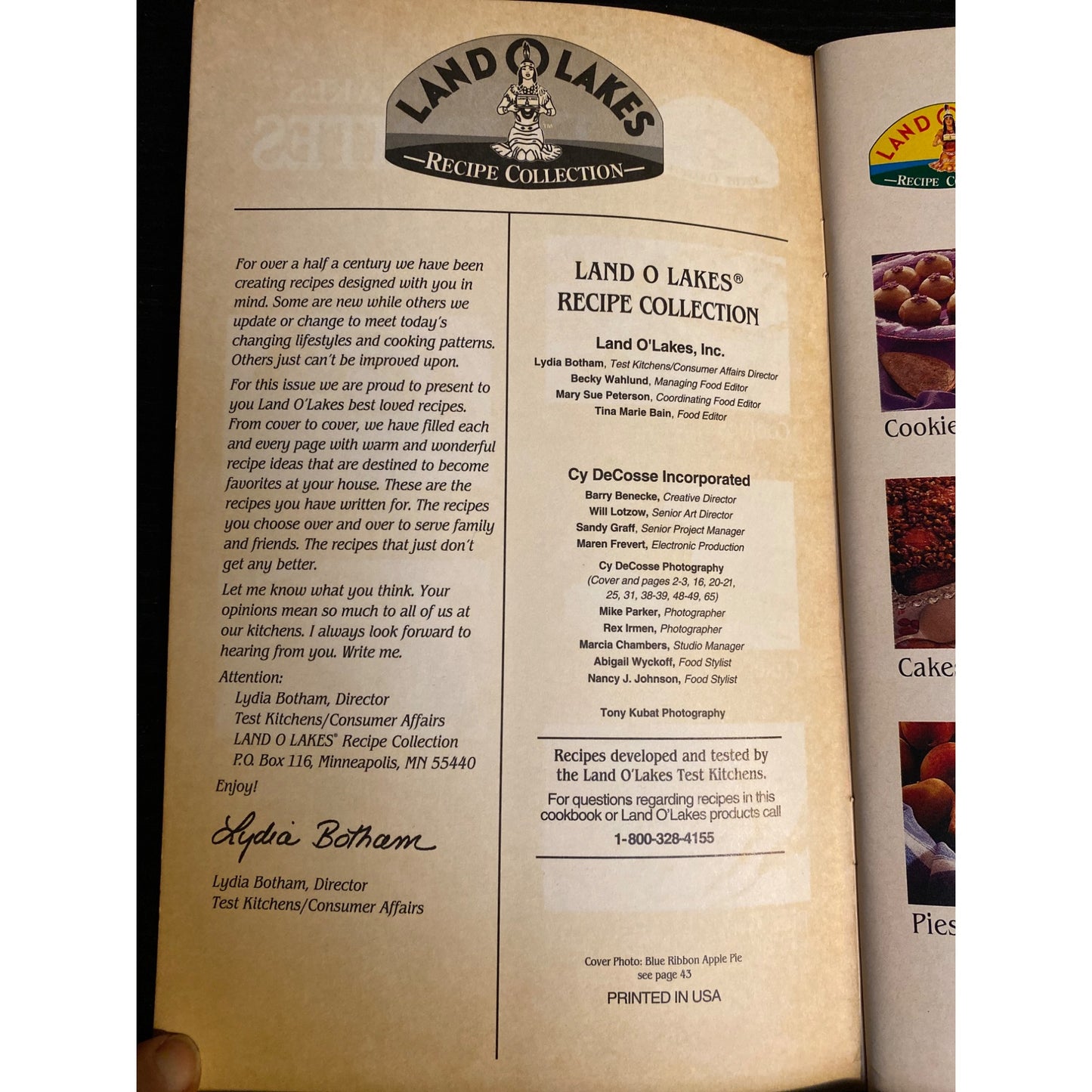 Cookbook Booklet Land O Lakes Favorites Recipes #19 Cookies Pies Desserts & More