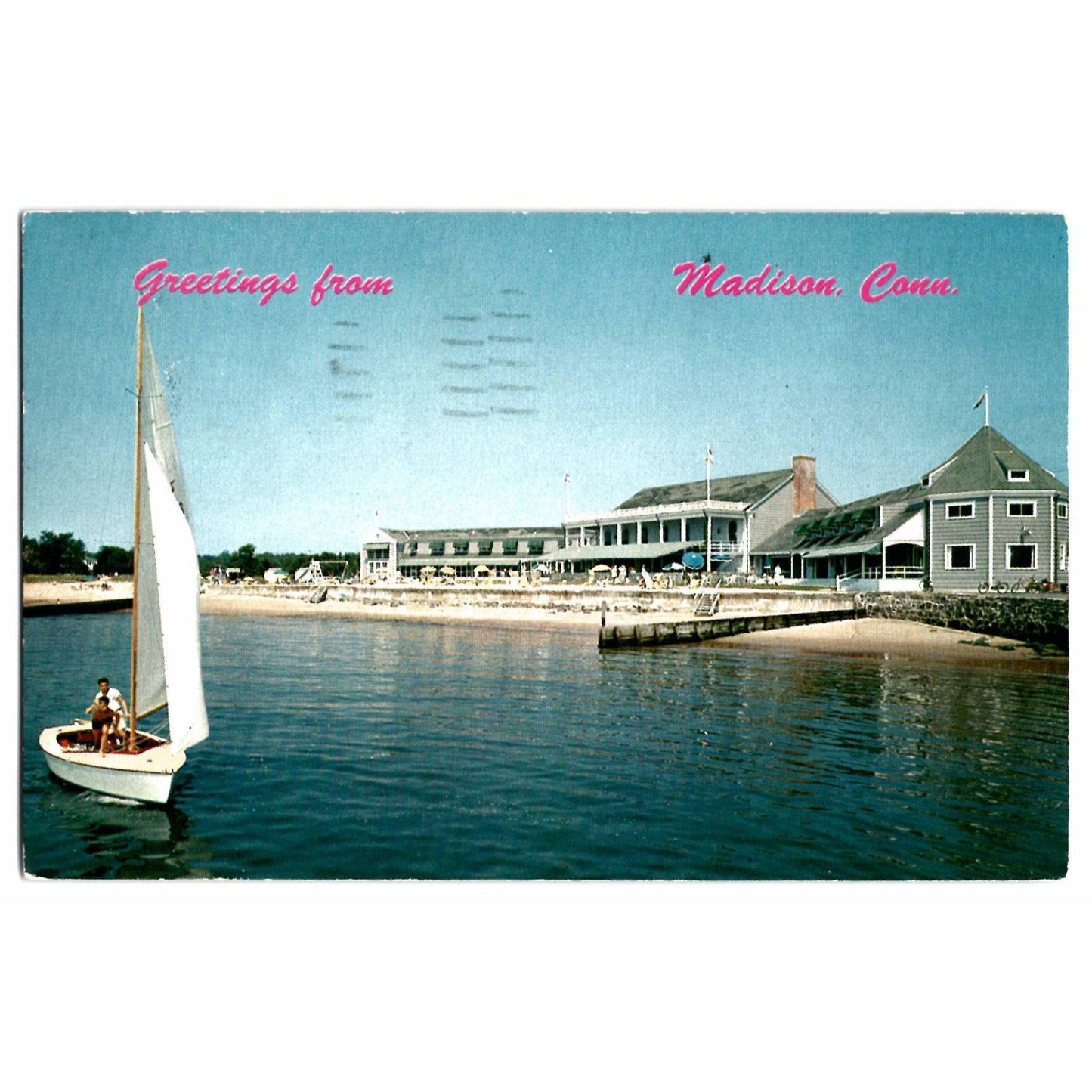 Madison CT Connecticut Beach Club Chrome Postcard Used with Stamp
